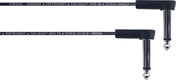 FLAT GUITAR PATCH CABLE WITH ANGLED JACK 60 CM
