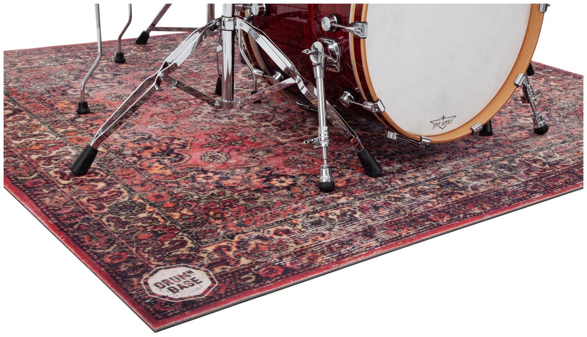 Free Suspension & 27dB Impact Noise Reduction - Drum Mat 1.85 x 1.65m - Persian Worn Red