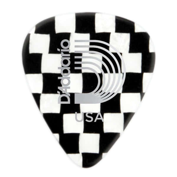 D'ADDARIO Light Celluloid Picks Checkerboard Pattern Per Piece