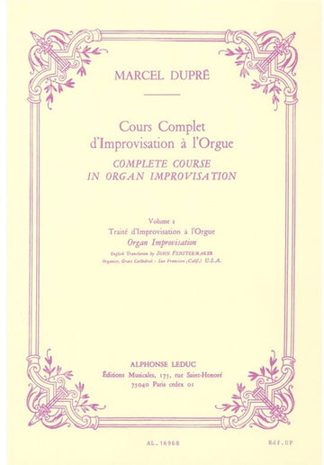 Cours complète d'improvisation à l'Orgue Vol. 2