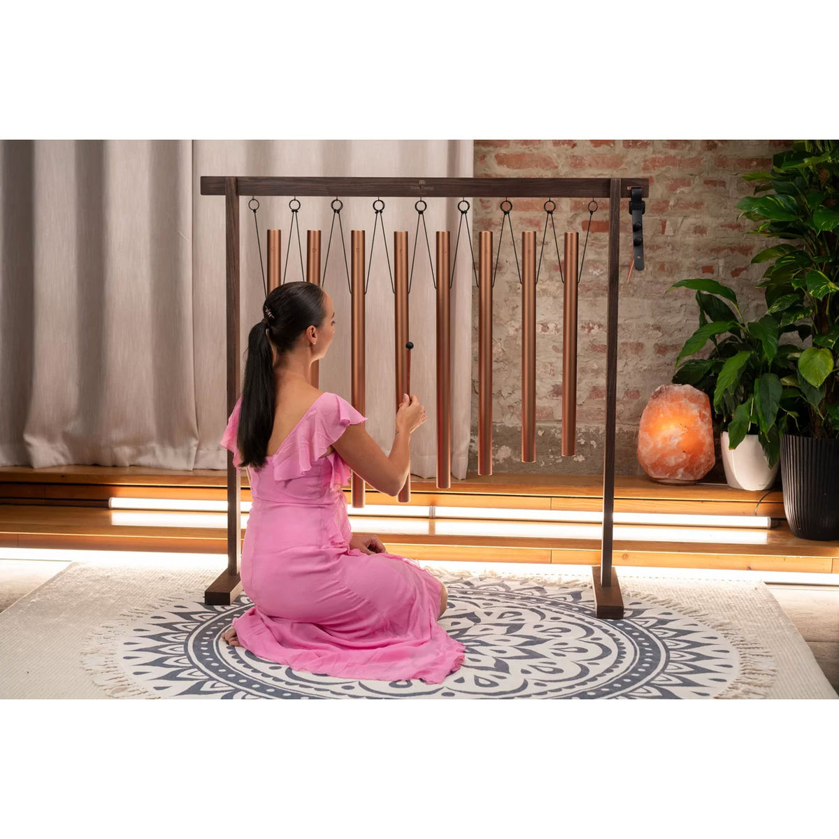 8-piece Sound Bath Tube Chime Set 440 Hz Bronze