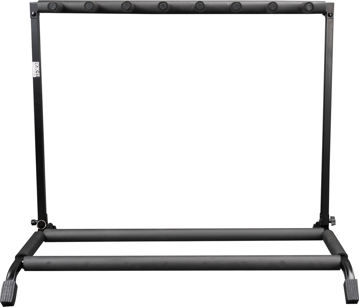 Foldable and retractable rack for 7 guitars