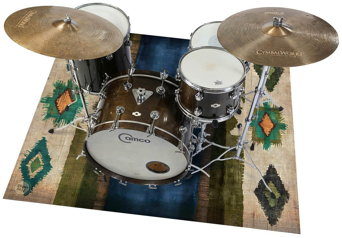 EART185-BLU - Native American Stage / Drum Mat 1.85 x 1.60m Anti-Slip - Blue