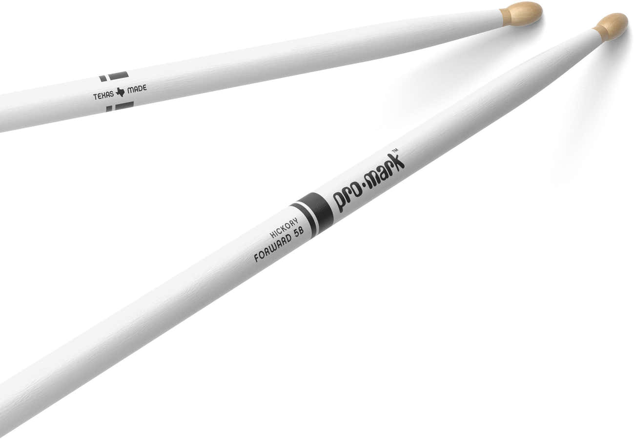 TX5BW-WHITE - Classic Forward 5B Painted White Hickory Drumstick Oval Wood Tip