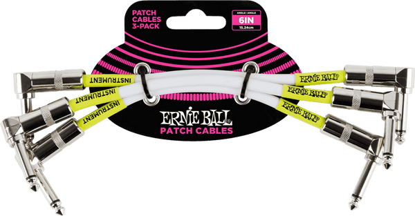 Instrument Patch Cables 3-Pack - Angled - 15CM White