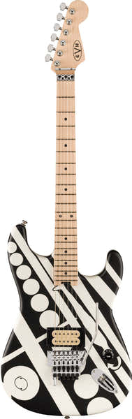 EVH Striped MN Circles White Black