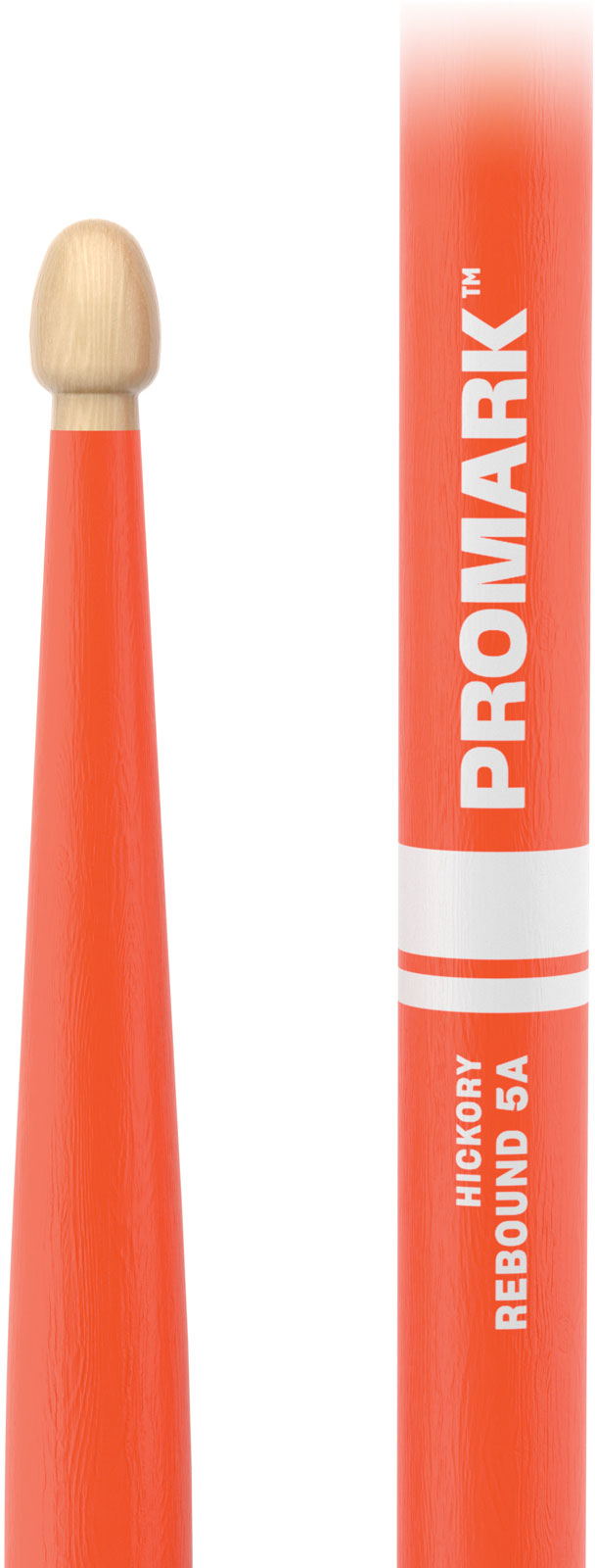 RBH565AW-ORANGE - Rebound 5A Painted Orange Hickory Drumstick Acorn Wood Tip