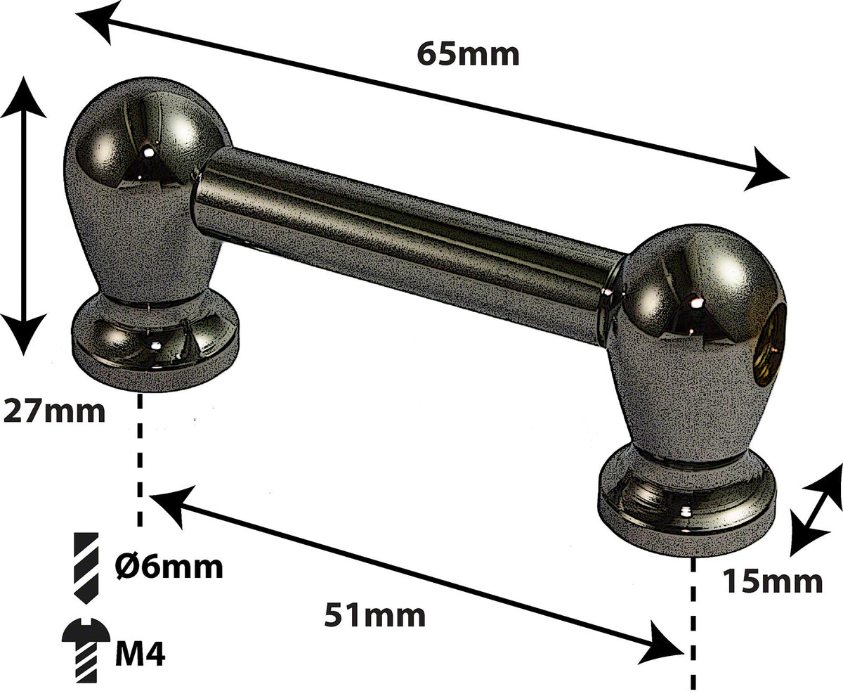 TL1S51B-BK - BASS DRUM TUBE LUG BLACK - 51MM - SINGLE ENDED (X1)