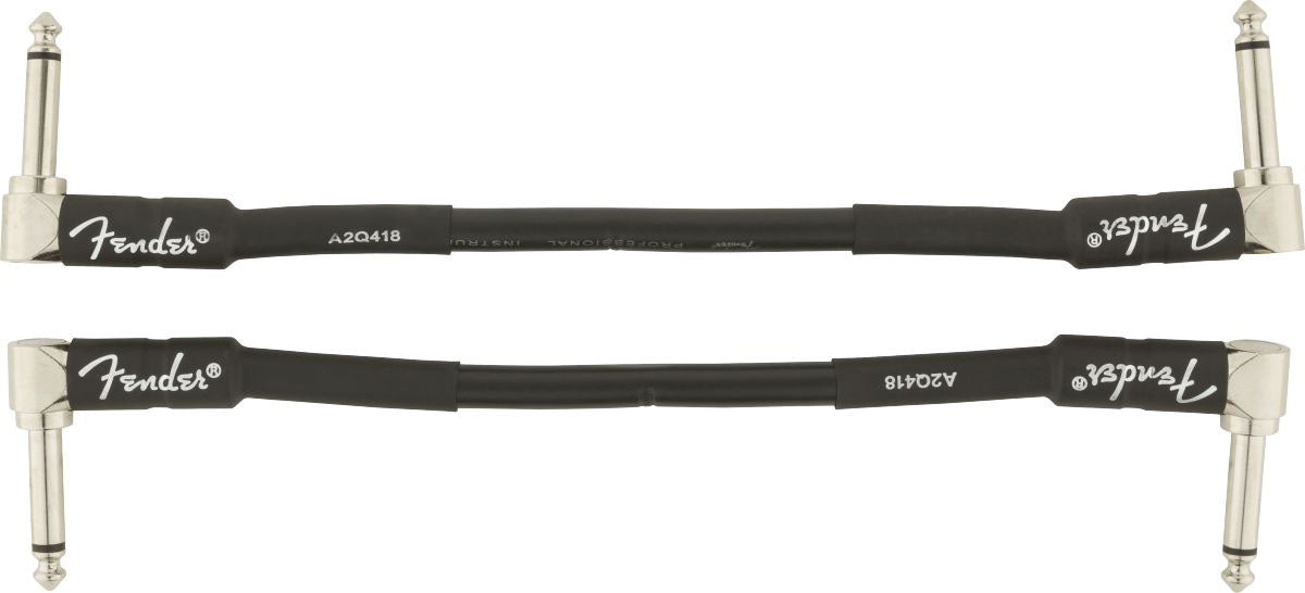 PROFESSIONAL INSTRUMENT CABLE 2-PACK ANGLE/ANGLE 6" BLACK