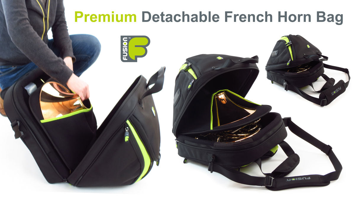Premium Black/Green Horn Case (Detachable Bell)