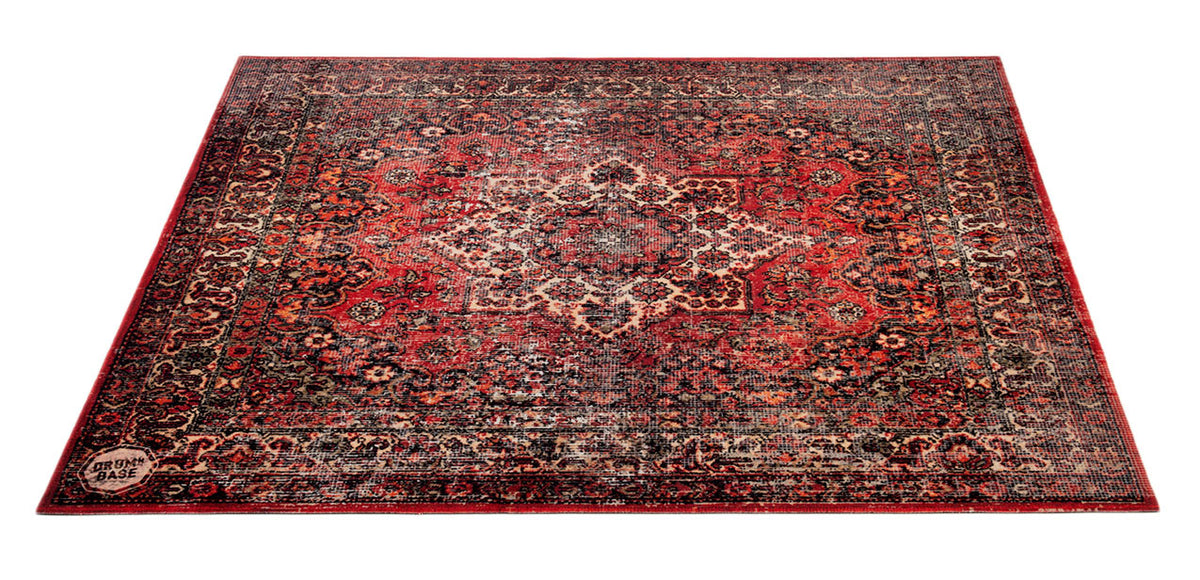 Drum N Base VP185-ORD - VINTAGE PERSIAN STAGE / DRUM MAT 1.85 X 1.60M ANTI-SLIP - ORIGINAL RED