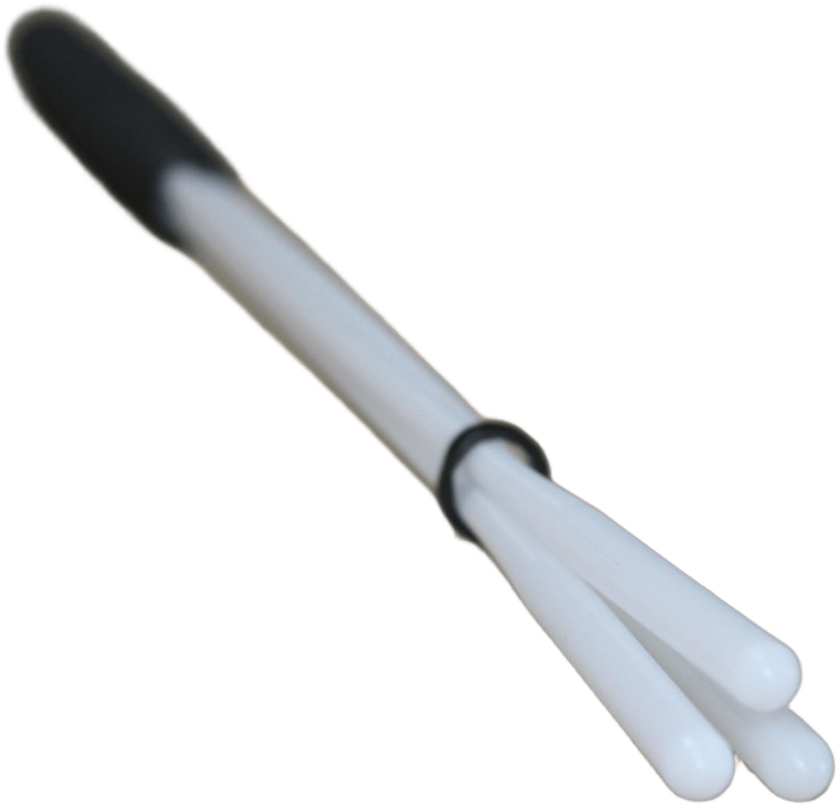 White flared 3-strand tamborim drumstick, 36cm - hard