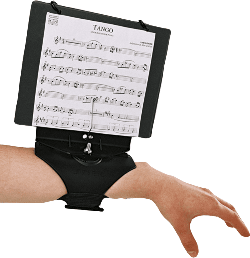 Wide Wrist Sheet Music Holder for Flute