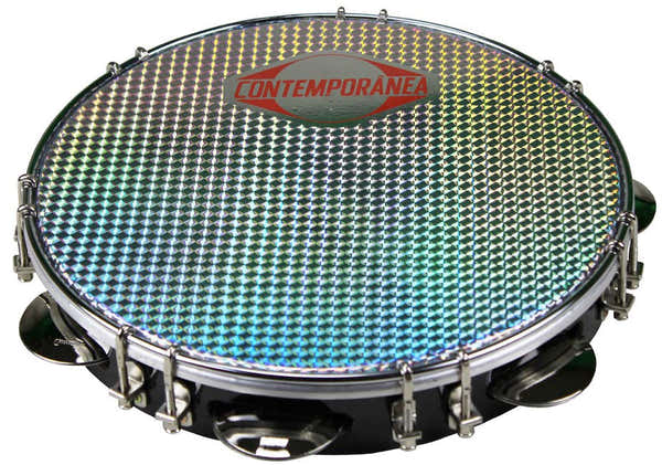 Contemporanea C-PF10-01BS - PANDEIRO 10" BLACK - SKIN SILVER