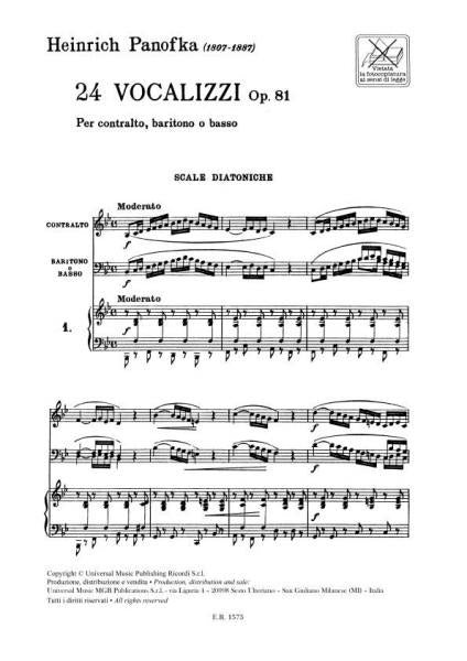 PANOFKA H. - 24 VOCALIZZI OP. 81 - CHANT
