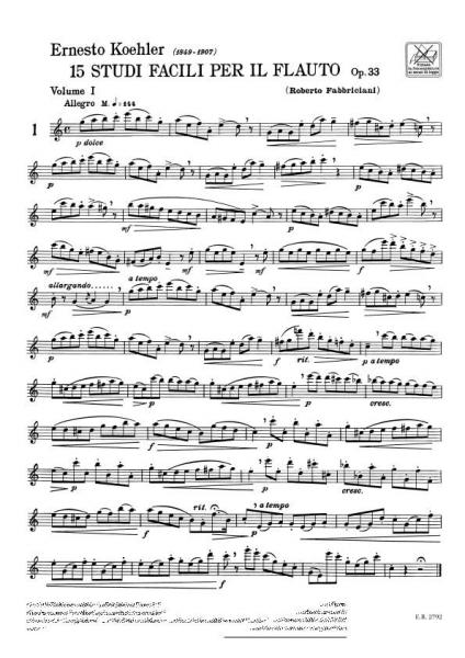 KOHLER E. - STUDI OP.33. VOL. 1: 15 STUDI FACILI