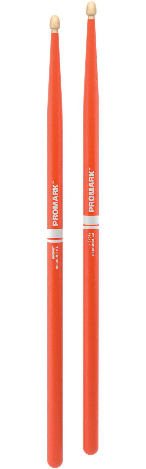 RBH565AW-ORANGE - Rebound 5A Painted Orange Hickory Drumstick Acorn Wood Tip