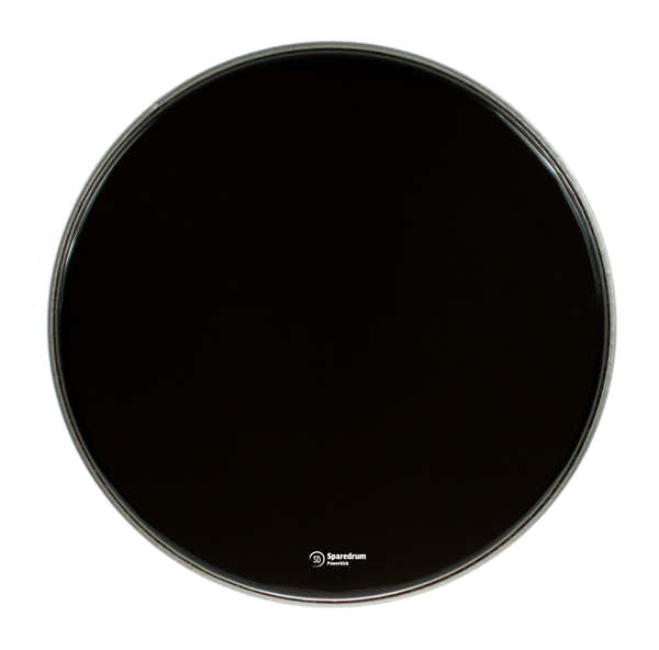 Sparedrum PK20DB-B - 20" POWERKICK DARK BLACK BD HEAD - 1-PLY + MUFFLER - 10 MIL