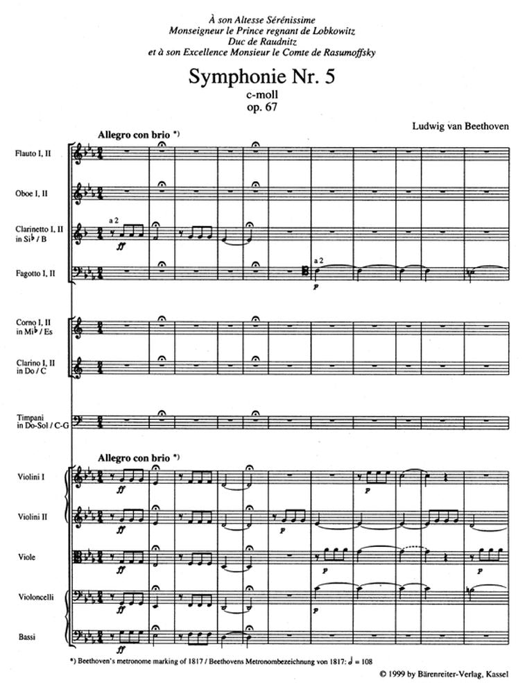 Beethoven L.V. - Symphonie NR. 5 C-moll Op. 67 - Conducteur Poche