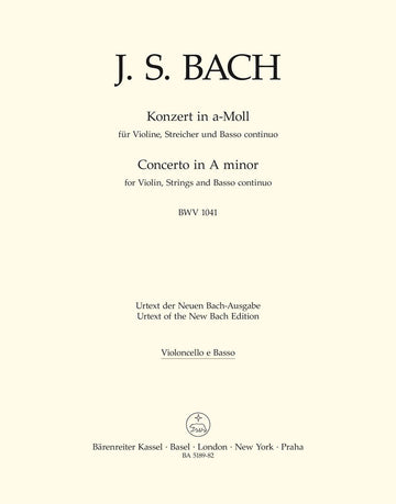 BACH J.S. CONCERTO EN LA MINEUR BWV 1041 POUR VN, CORDES ET BC