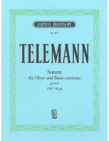 Telemann - Sonata In G Minor TWV 41:G6 TWV 41:G6 - Hautbois et Basso Continuo