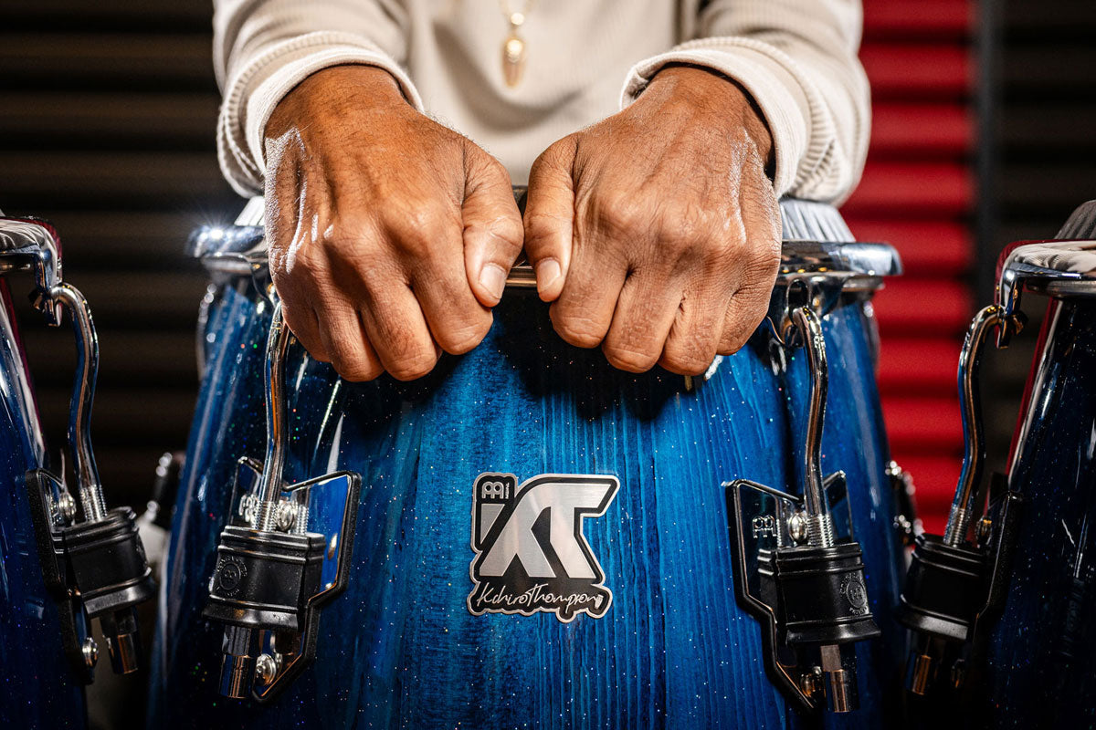 Artist Series William Kachiro Tumba 12 1/2" /REMO® Black Calfskin Skyndeep Heads - Blue Wave