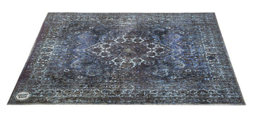 VP130-BLU VINTAGE PERSIAN STAGE DRUM MAT 1.30 X 0.90M ANTI-SLIP BLUE