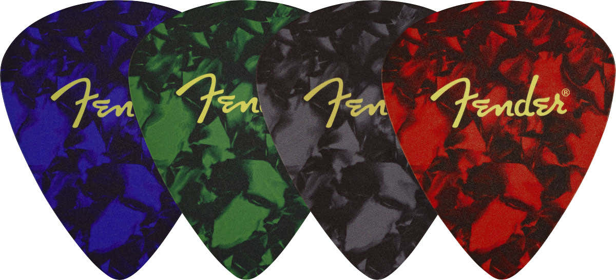 Fender® Pick Shape Logo Coasters 4-Pack Multi-Color