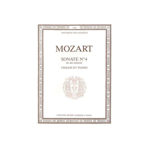 Lemoine Mozart - Sonate No.4 Mi Min. Vl/po - Violon et Piano