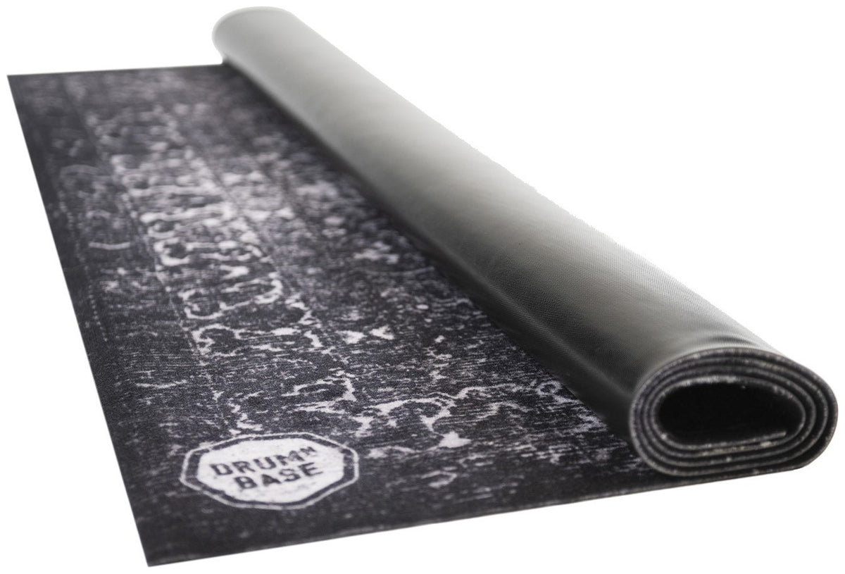 RWP185-BLK - Pro X-Heavy 7kg Road Worn Black Persian - Drum Mat 1.85 x 1.60m