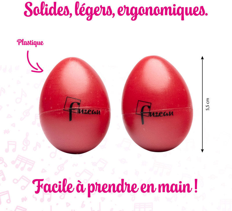 Set of 3 pairs of colourful sound-making eggs