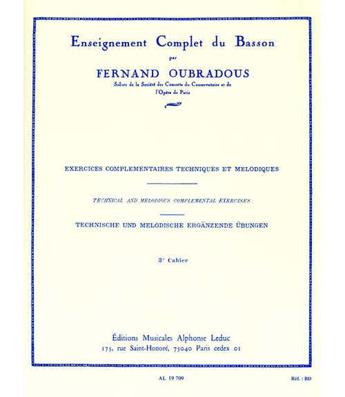 Leduc Oubradous - Enseignement Complet Du Basson Vol.3