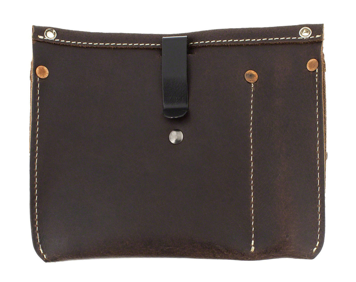LEATHER UTILITY POUCH - BROWN