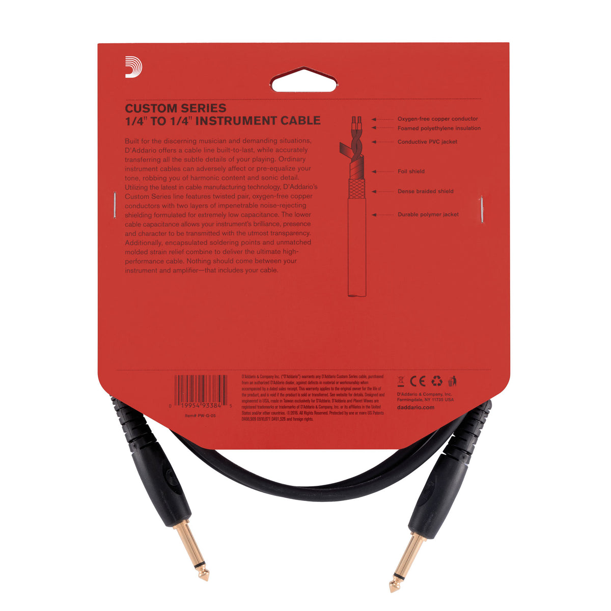 CUSTOM SERIES INSTRUMENT CABLE 5 FEET