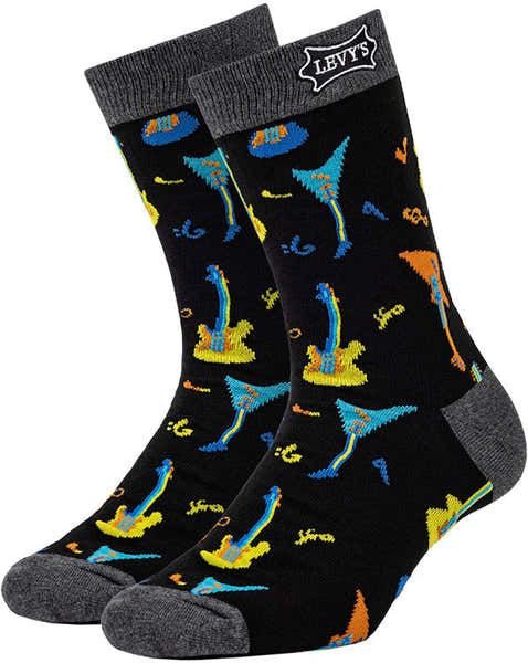 Levys Pair of socks with electric guitar motif