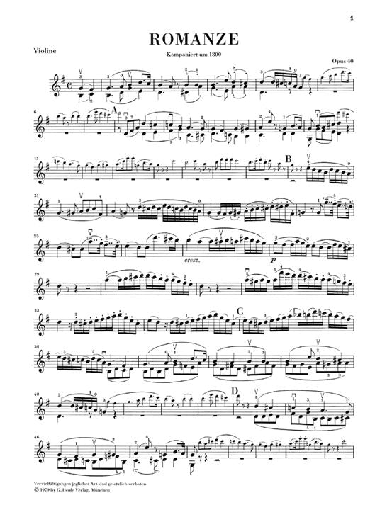 Beethoven L.V. - Romances For Violin And Orchestra Op. 40 & 50 In G And F Major