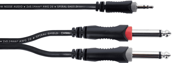 Y CABLE STEREO MINI JACK / 2 MONO JACKS 3 M