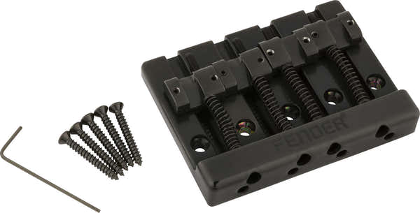 Fender HiMass 4-String Bass Bridge Assembly With Zinc Saddles Black