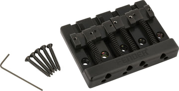Fender HiMass 4-String Bass Bridge Assembly With Zinc Saddles Black