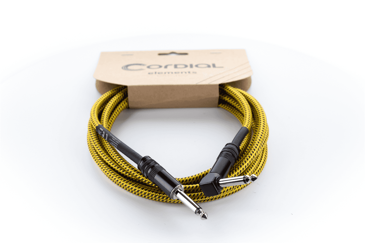 Guitar Cable Jack Straight /Angled 5 M Tweed Yellow