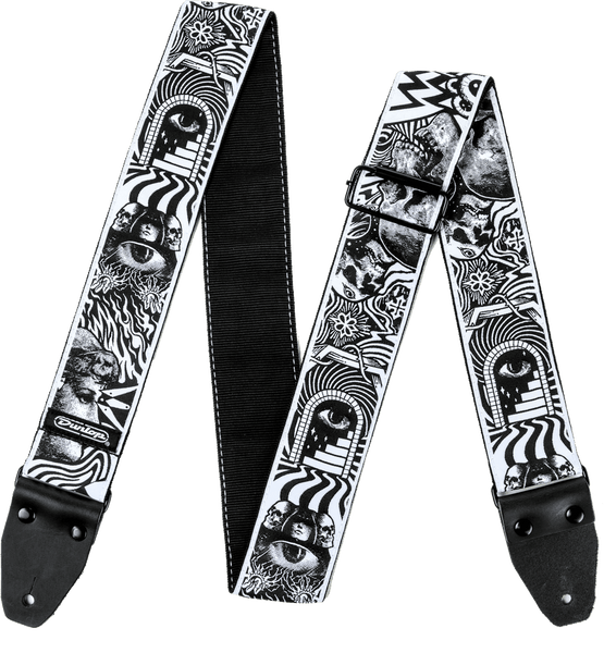 Dunlop STRAP I LOVE DUST I LOVE DUST SKULLS BLACK/WHITE
