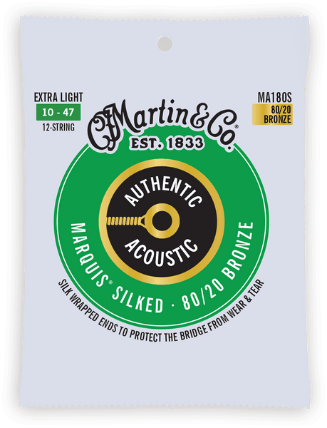 MA180S AUTHENTIC SILKED EXTRA LIGHT 80/20 BRONZE EX. LIGHT 10-14-23-30-39-47 12 STRINGS