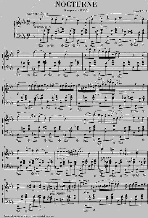 Chopin F. - Nocturne E Flat Major Op. 9,2