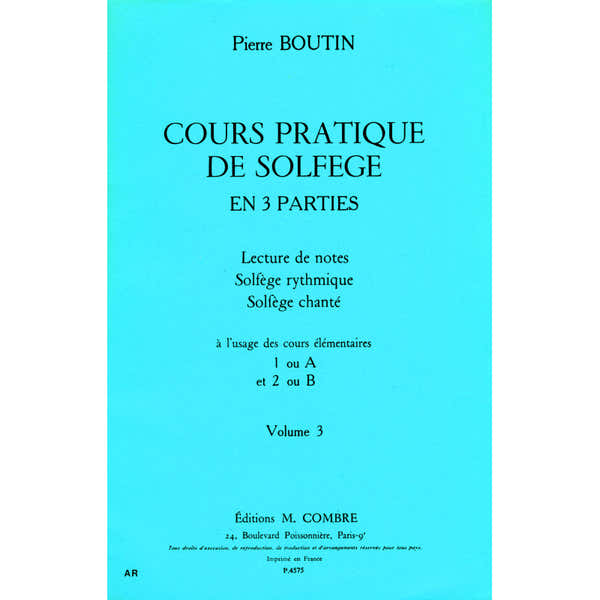 Boutin Pierre - Cours Pratique De Solfege Vol.3