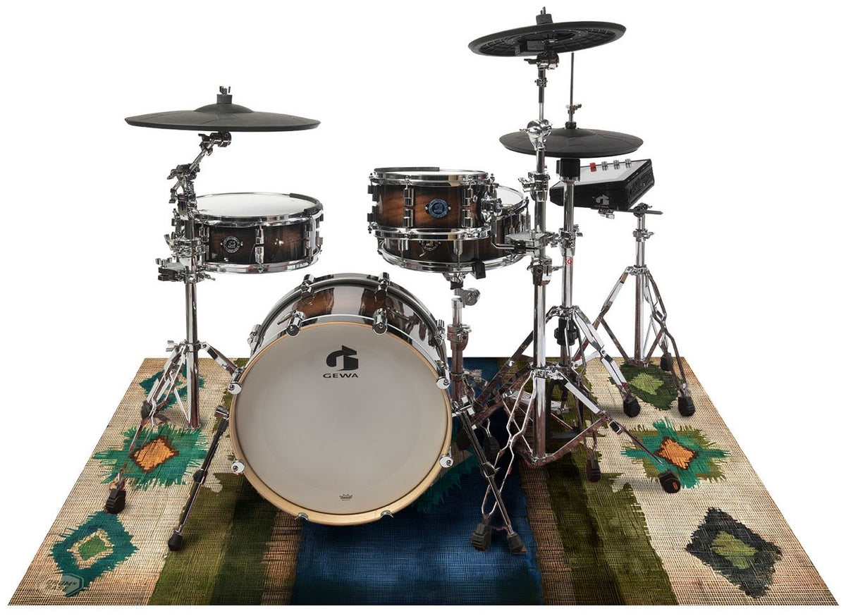 EART185-BLU - Native American Stage / Drum Mat 1.85 x 1.60m Anti-Slip - Blue