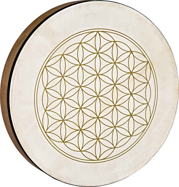 HAND DRUM SONIC ENERGY - DIAM 16" / 40,6 CM - WALNUT BROWN - FLOWER OF LIFE SYMBOL