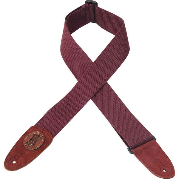 Levys 5 CM COTTON WITH LEVY'S LOGO IN BURGUNDY LEATHER