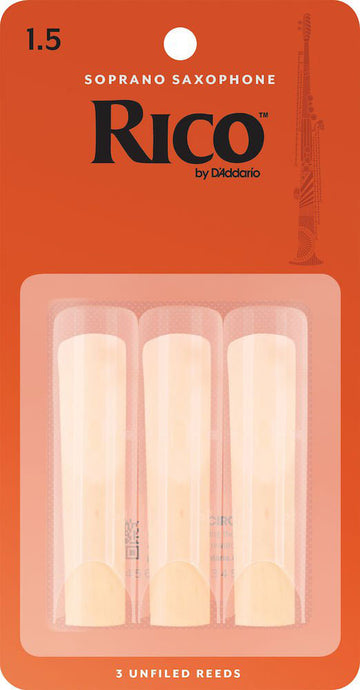 RIA0315 - RICO SOPRANO SAXOPHONE REEDS FORCE 1.5 BOX OF 3