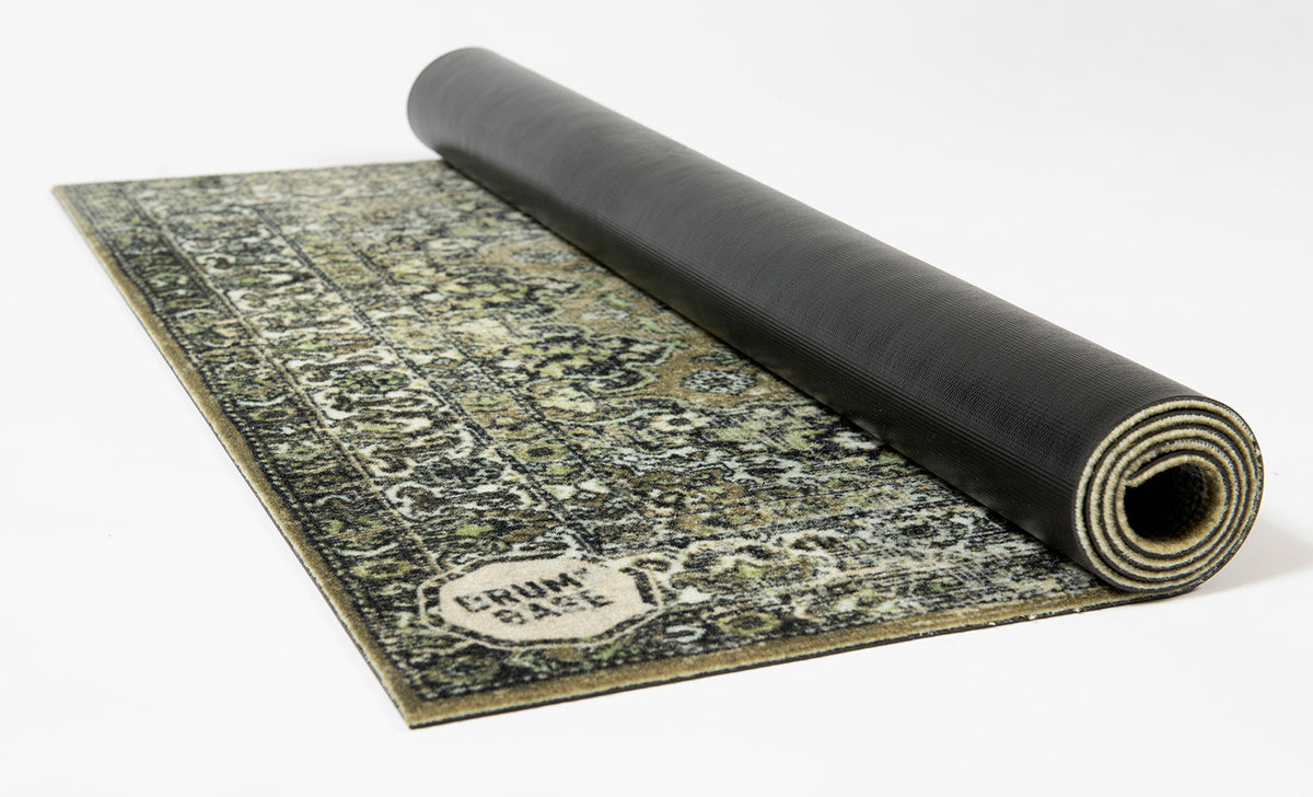 VP13-GRN - VINTAGE PERSIAN STAGE / DRUM MAT 1.30 X 0.90M ANTI-SLIP - GREEN