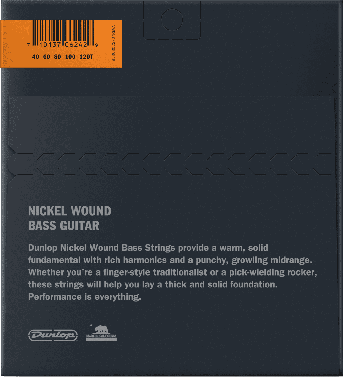 BASS STRINGS ROUND WIRE NICKEL NICKEL TAPERED SET 5 STRINGS 40-120